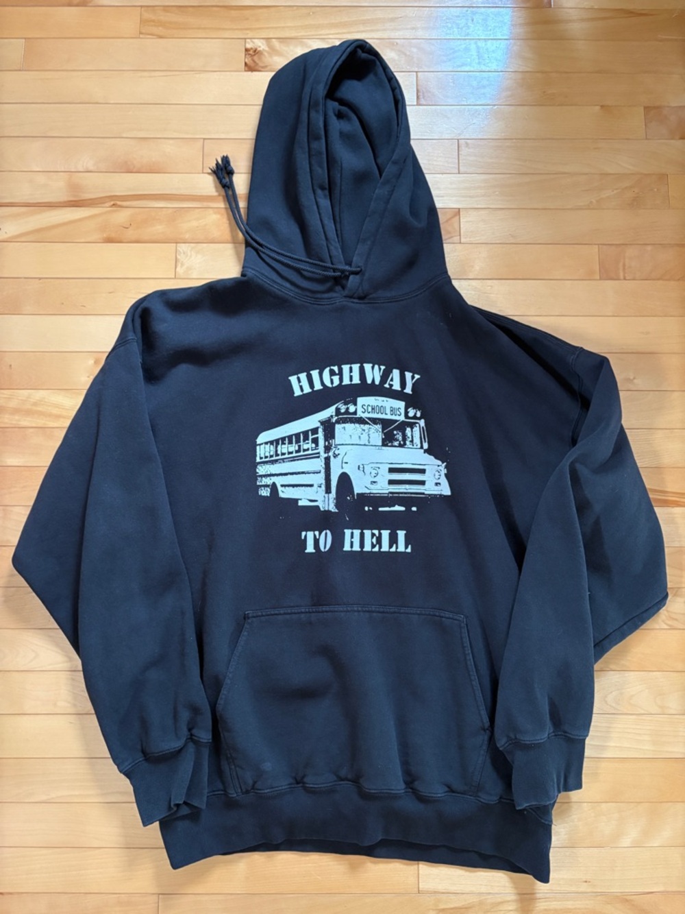 Brandy Melville Black Hoodie with "Highway to Hell" Print